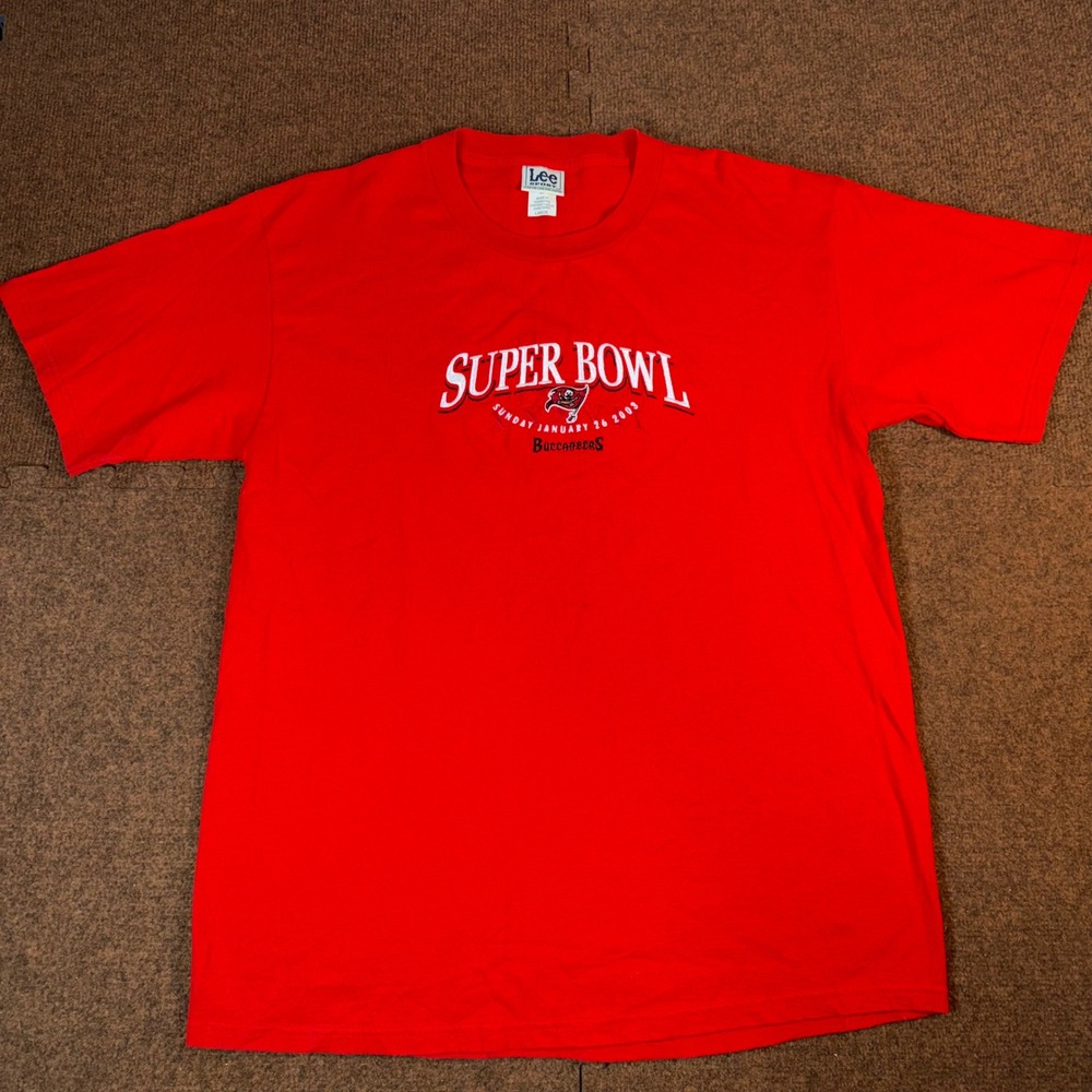 Lee Sport Tampa Bay Buccaneer Super Bowl XXXVII 2003 T-Shirt Mens Large Red L952
